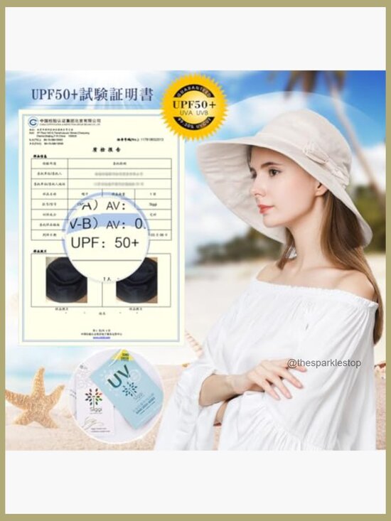 Packable Cotton Sun Hat with Wide Brim UV Protection for Women main image 6